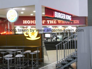Burger King in Departure Area of Alicante Airport