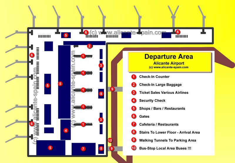 Alicante Airport Departure Area Map