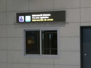 firearms registration office at Alicante airport