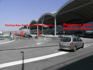 Exact Location of Parking Bays For Handicapped at Departure level Alicante Airport