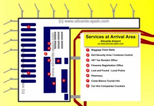 Lost and Found Pharmacy and other Services at Arrival Alicante Airport