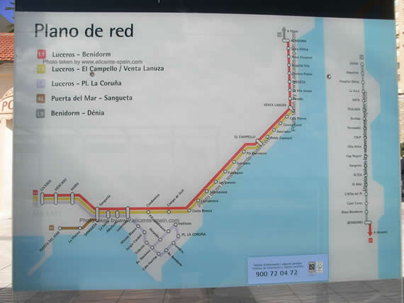 Click here to enlarge View of Alicante Tram Map