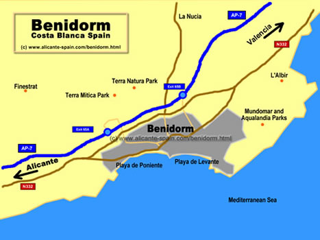 Map of Benidorm