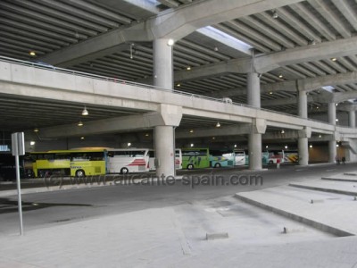 Bus Stops for charter and tour buses at lower level alicante airport