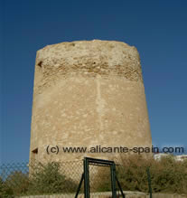 Tower along the beach of Calpe Costa Blanca