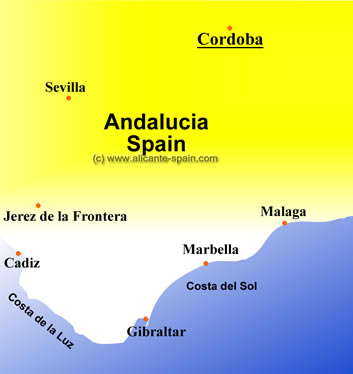 Cordoba and Andalucia Map large