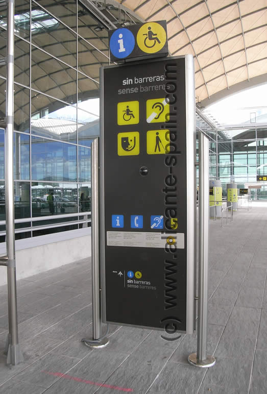Help Point for Handicapped or People With Disabilities at Alicante Airport