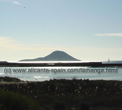 The Island of Isla Grosa off the coast of La Manga Spain