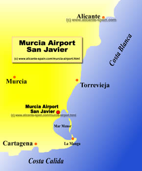 Map of the Murcia San Javier Airport