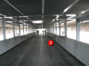 Walking tunnel from parking building to terminal building at Alicante airport